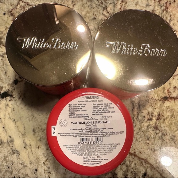 (ONE) B&BW/White Barn candle- 1x WATERMELON LEMONADE 3 wick candle NEW!!! - Picture 3 of 3